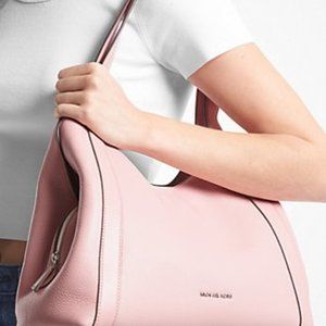 Barbie PINK MICHAEL KORS Rosemary Large Pebbled Leather Shoulder Bag NEW W/ TAGS